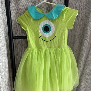 Taylor Joelle Disney Monters Inc Vibrant Green Monster Eye Kids Costume Dress